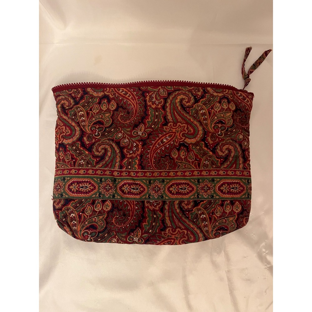 Vera Bradley Vintage Quilted Fabric Cosmetic Zipper Bag
